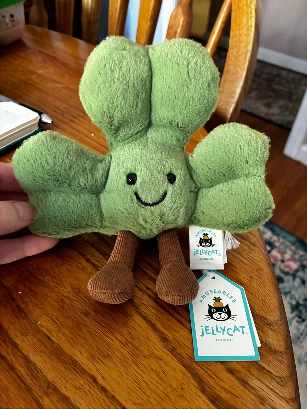 NWT Jellycat Amuseables Green Siofra Shamrock Plush Toy